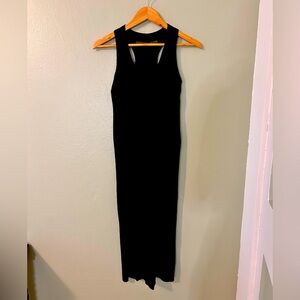 Enza Costa Black Racerback Sheath Midi Dress